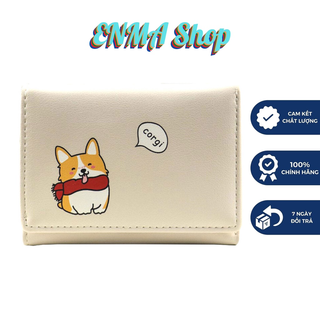 Ví nữ mini hình cún con giá rẻ, bóp nữ cầm tay nhiều ngăn thời trang VN76 - ENMA Shop