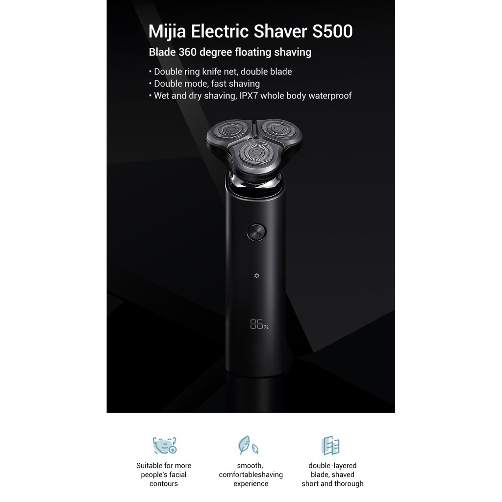 Máy cạo râu Xiaomi Electric Shaver Mijia S500 3 đầu - Bảo hành 6 tháng - Shop Thế giới điện máy