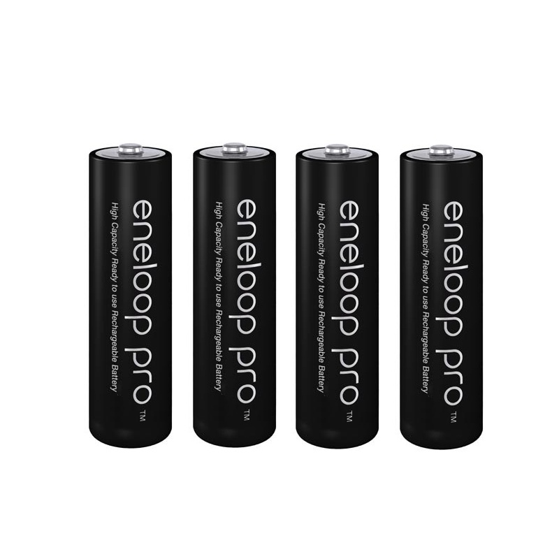 Vỉ 4 pin sạc AA Eneloop Pro 2550mAh BK-3HCCE/4BT box Anh new - made in Japan (Đen) Phụ kiện 1986