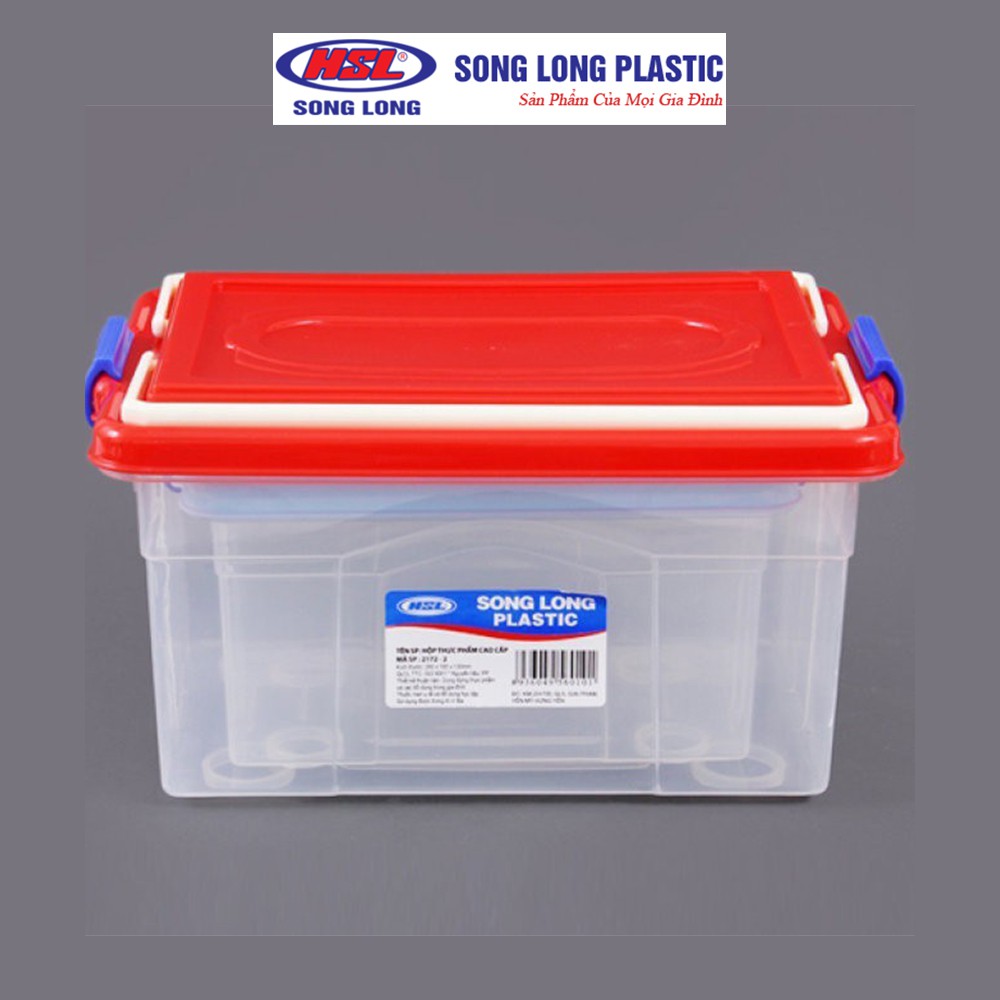 Bộ 3 hộp đựng thực phẩm nhựa có nắp Song Long Plastic cao cấp - 2172