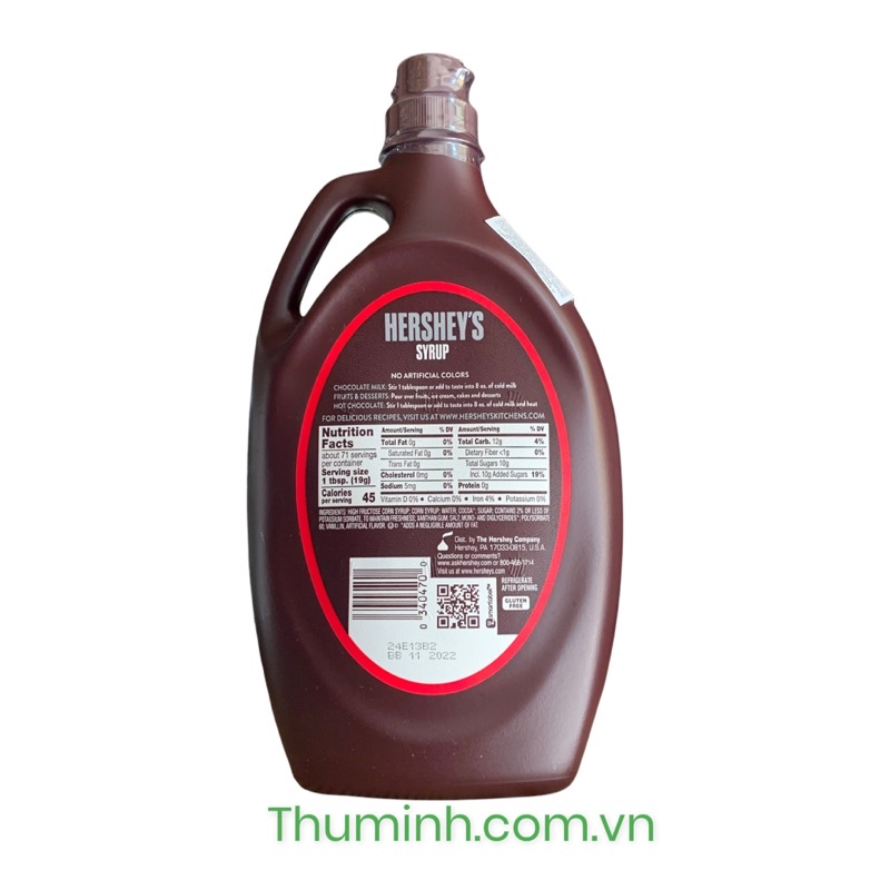 Sốt Hersheys Socola Chai 1.36kg