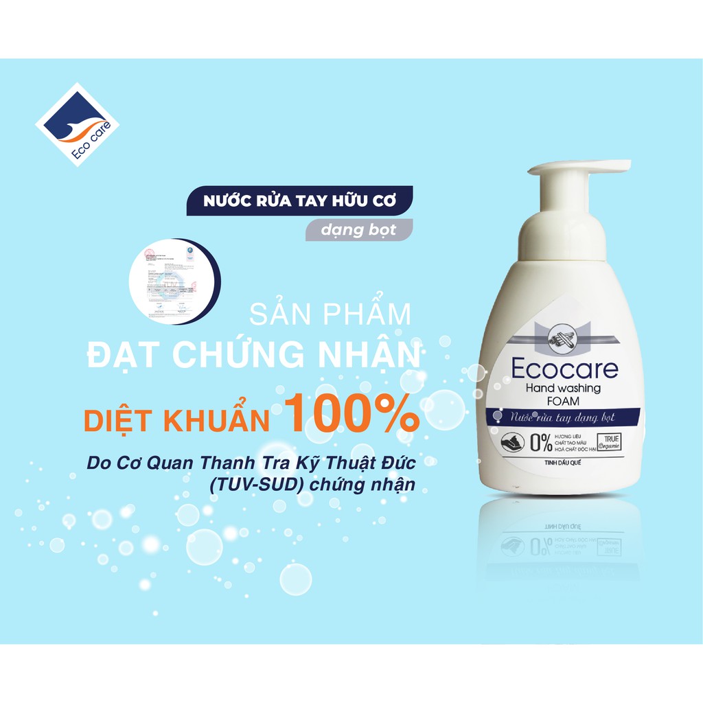 Nước rửa tay Ecocare Hữu Cơ Dạng Bọt tinh dầu cam, quế, nhài chai 1 lít | WebRaoVat - webraovat.net.vn