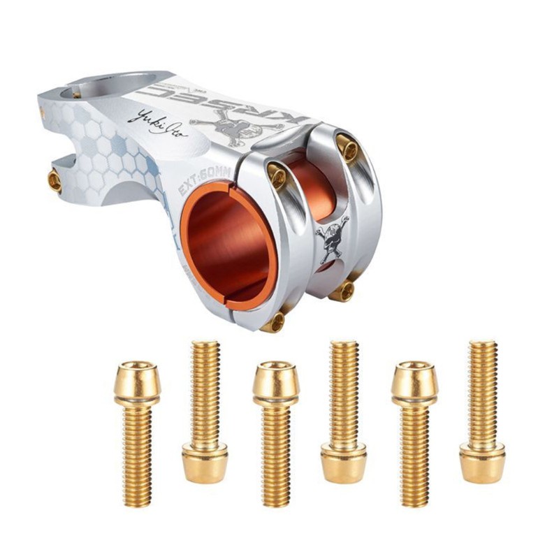 Set 6 con ốc có vòng đệm M5 / M6 chất liệu mạ titan dùng để gắn tay lái xe đạp leo núi