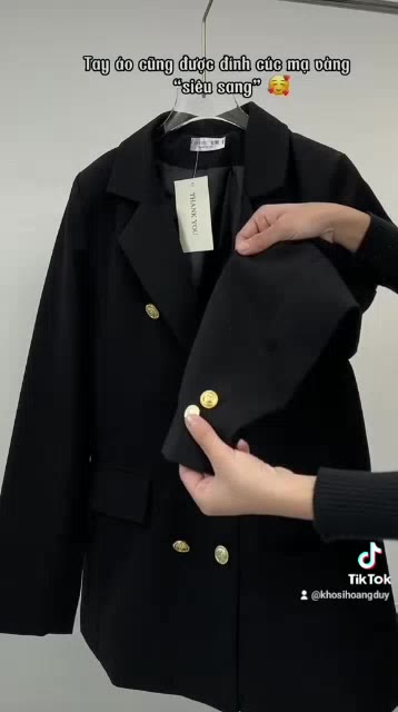 Áo Blazer dài tay 2 lớp cúc đồng. | BigBuy360 - bigbuy360.vn