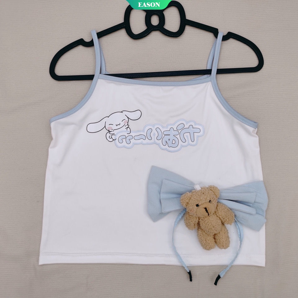 Áo crop top Không Tay In Hình Chú Chó Dễ Thương Phong Cách Mùa Hè 2022