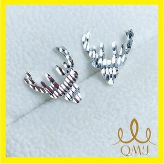 Bông tai bạc QMJ Nhung hươu móc máy siêu sáng, khuyên tai thời trang nữ [BẠC CHUẨN] - QK013