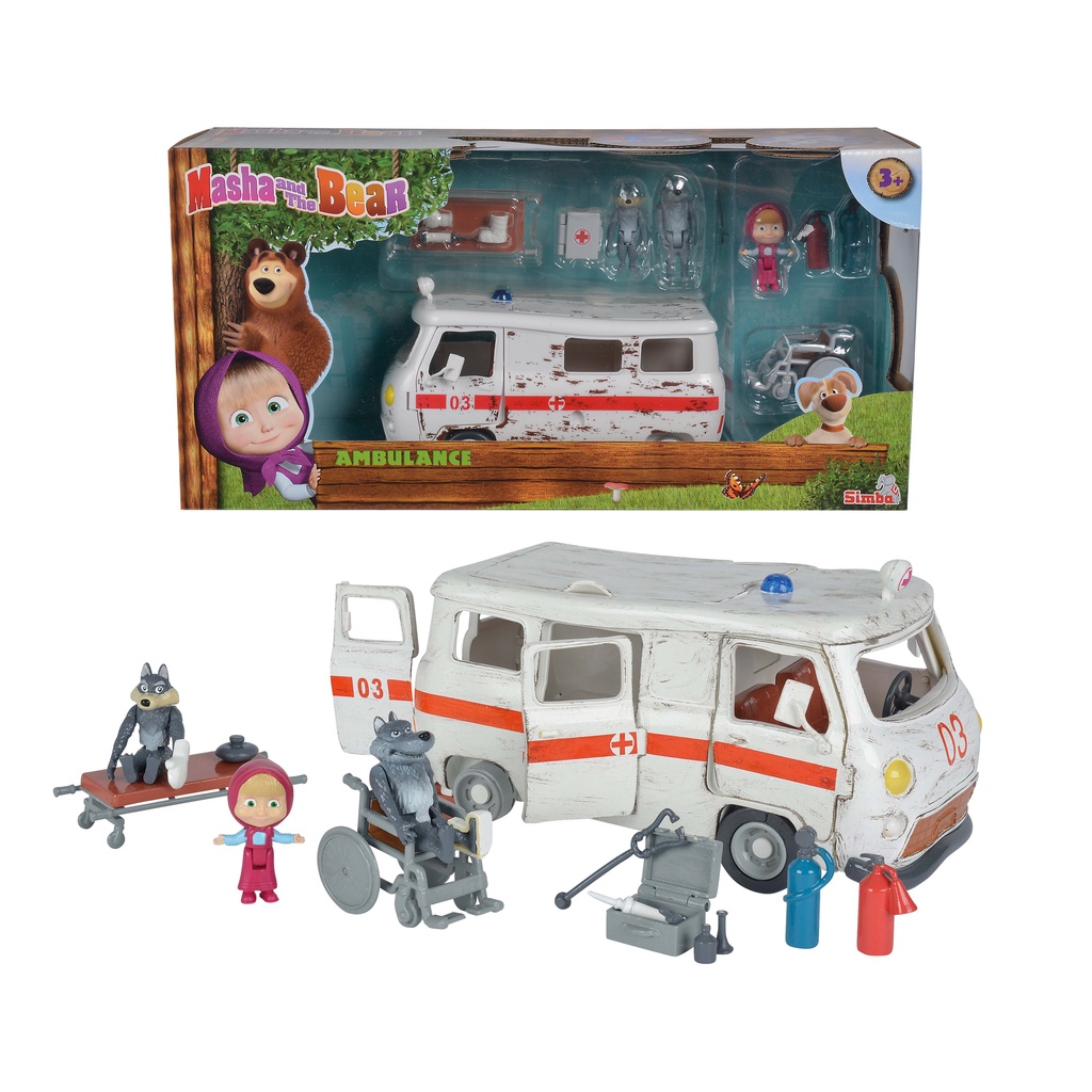 Đồ Chơi Xe Cứu Thương MASHA AND THE BEAR Masha Playset &quot;Ambulance&quot; 109309863 - Simba Toys Vietnam