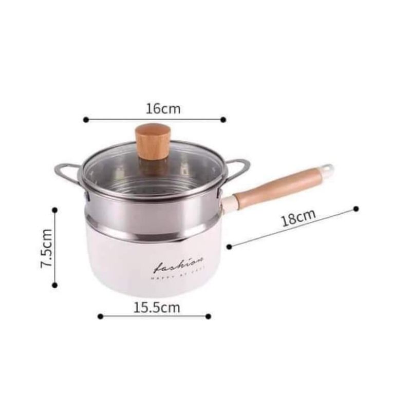 Bộ Nồi Chảo Fashion Kitchen and Love kèm xửng hấp chế biến ăn dặm cho bé Sammbaby