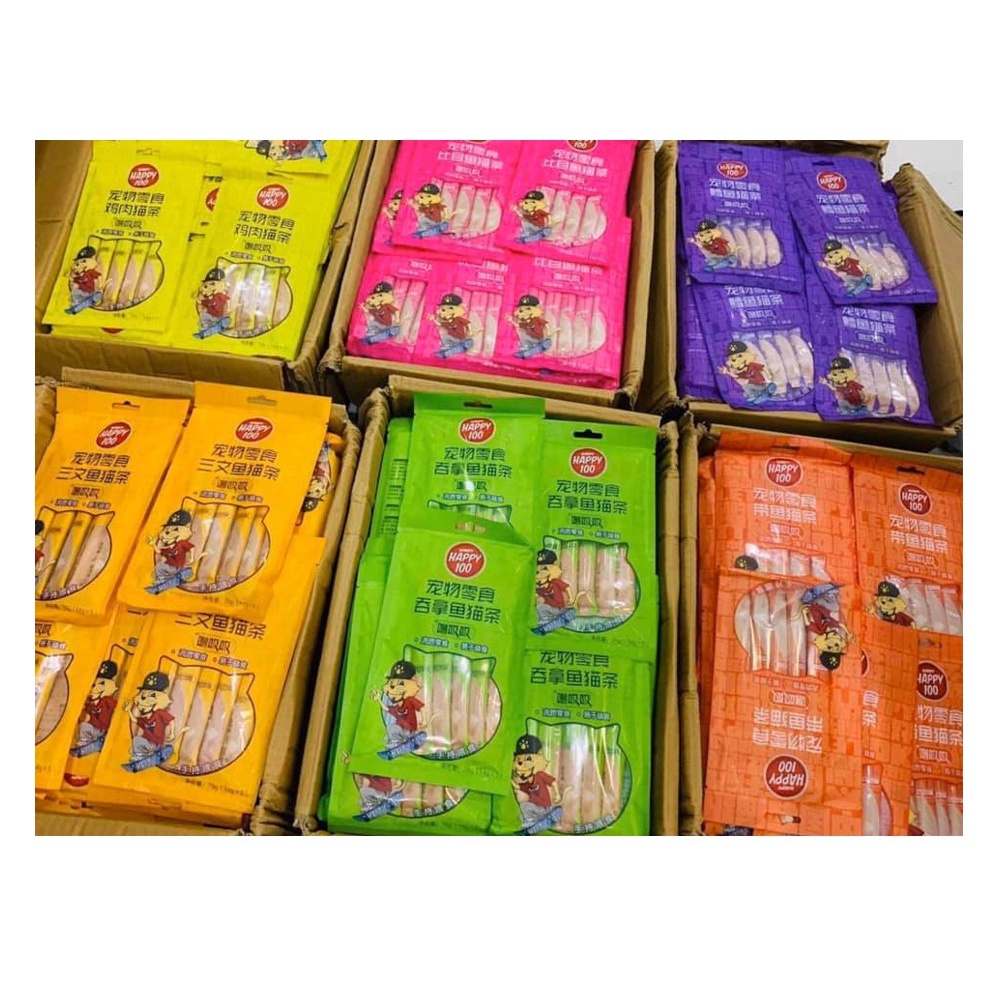Súp Thưởng Cho Mèo Wanpy Happy 100  - Đủ Vị - Kem Thưởng Cho Mèo