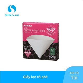 Hario paper filter - giấy lọc v60 1 cup túi 100 tờ