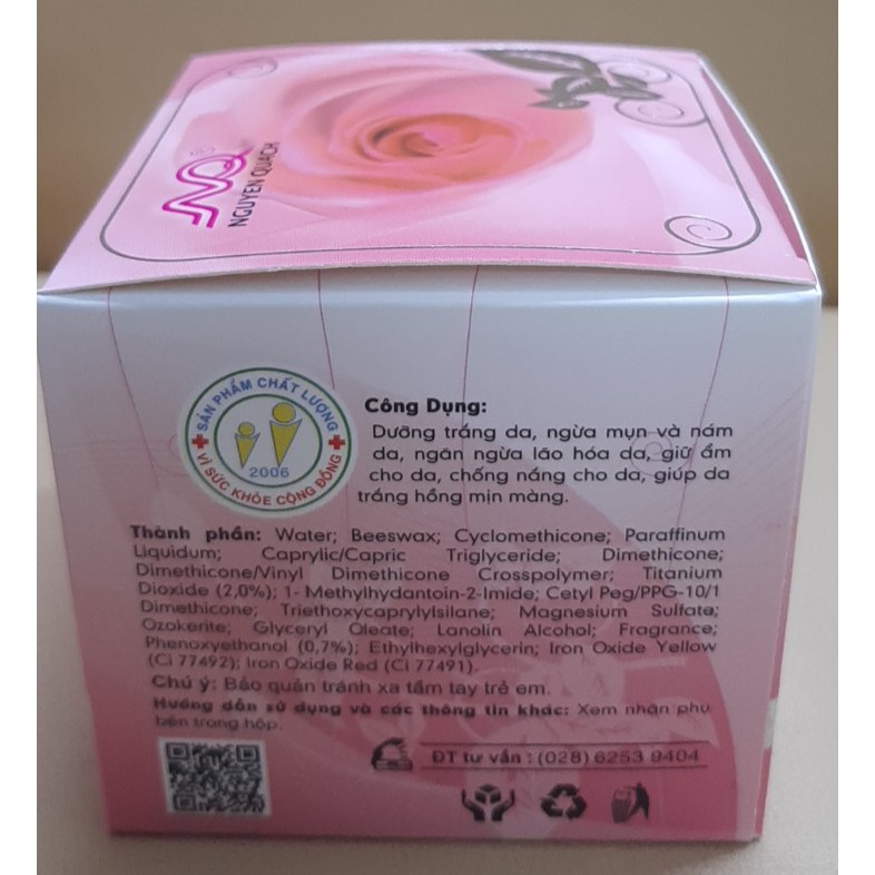 Kem Nguyễn Quách trắng da ngăn ngừa mụn nám, tái tạo da  - Bông Hồng 12g