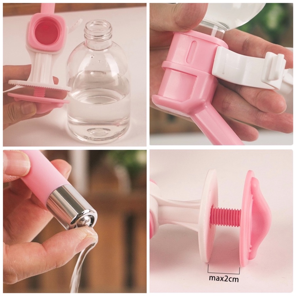 Bình nước treo gắn chuồng lồng tự động cho chó mèo siêu chắc chắn 330ml