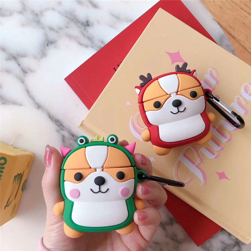 Vỏ bao đựng tại nghe airpod - Case airpod Airpod 1, 2 Shiba Inu chống va đập Dino Case