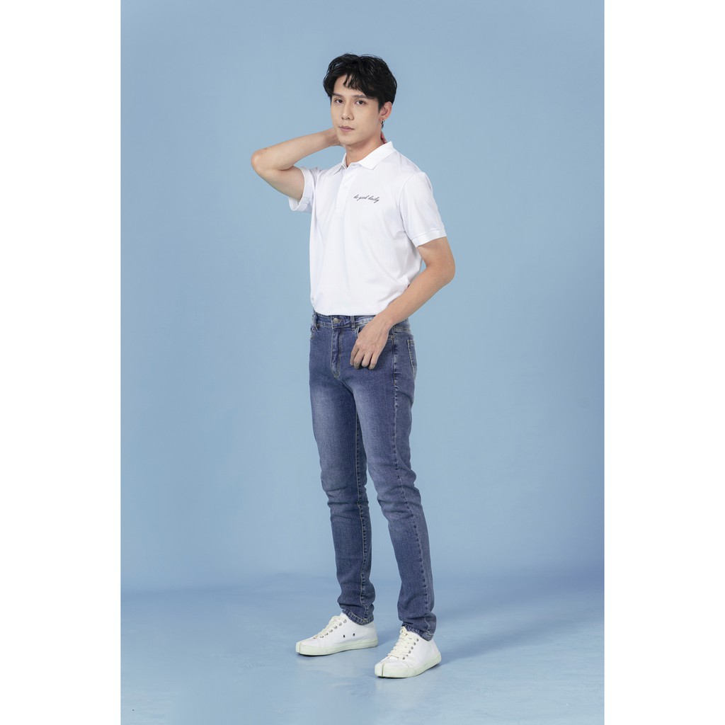 Quần Jeans Xanh nam dài Kiểu dáng Skinny Do Good Daily - 2 phiên bản Trơn và Rách sau gót