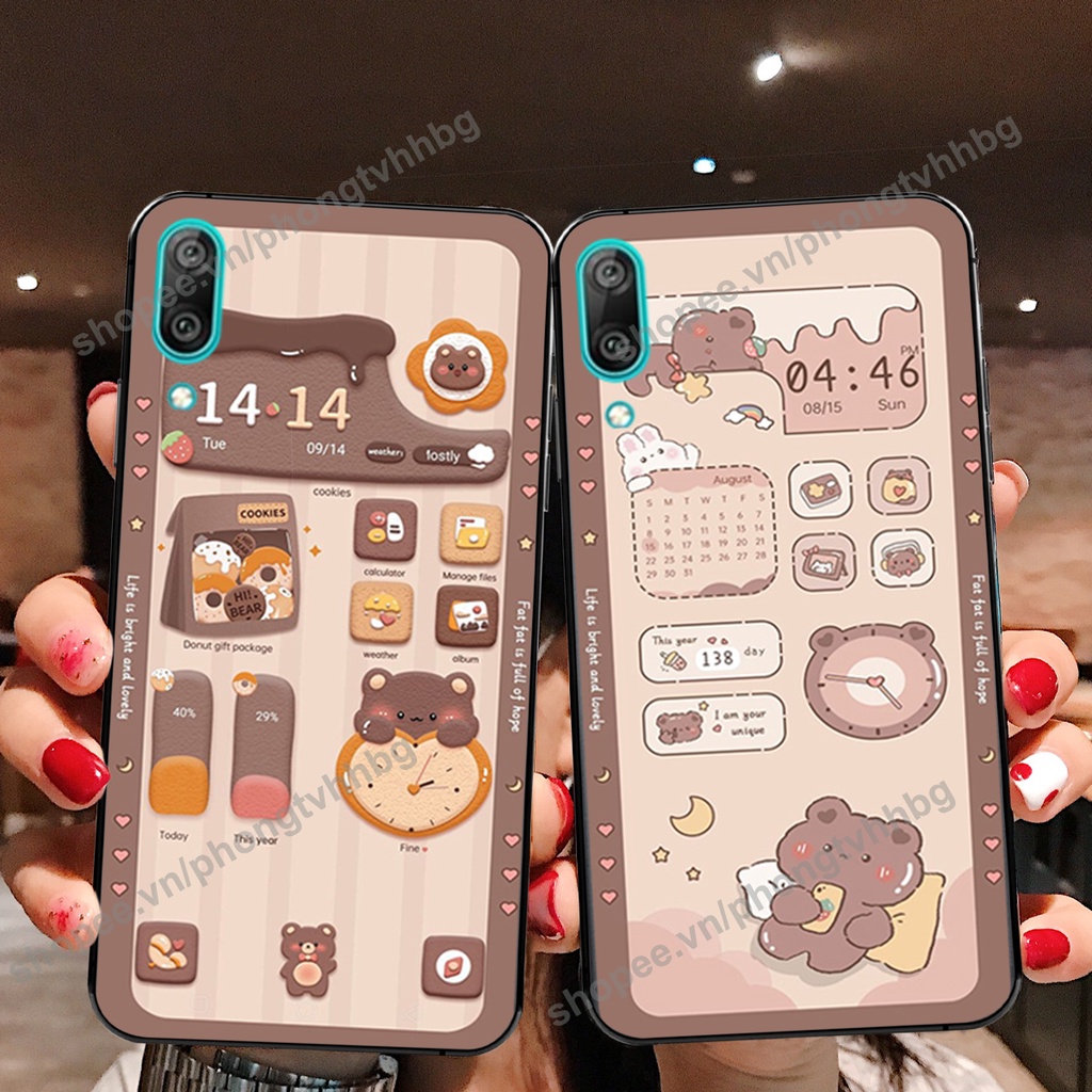 Ốp lưng Huawei Y7 Pro 2019 gấu,thỏ trắng , đồng hồ dễ thương cute cực đẹp