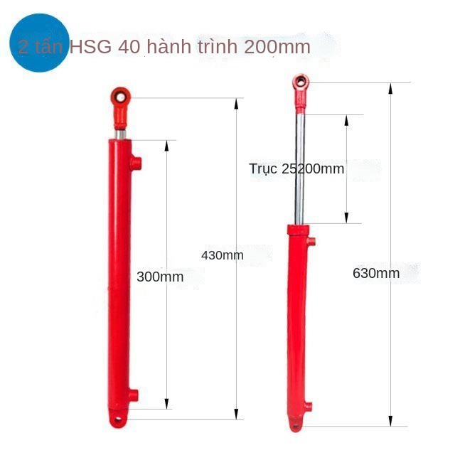 40 đường kính 1 tấn 2 xi lanh thủy lực hai chiều tác động kép đôi nhỏ