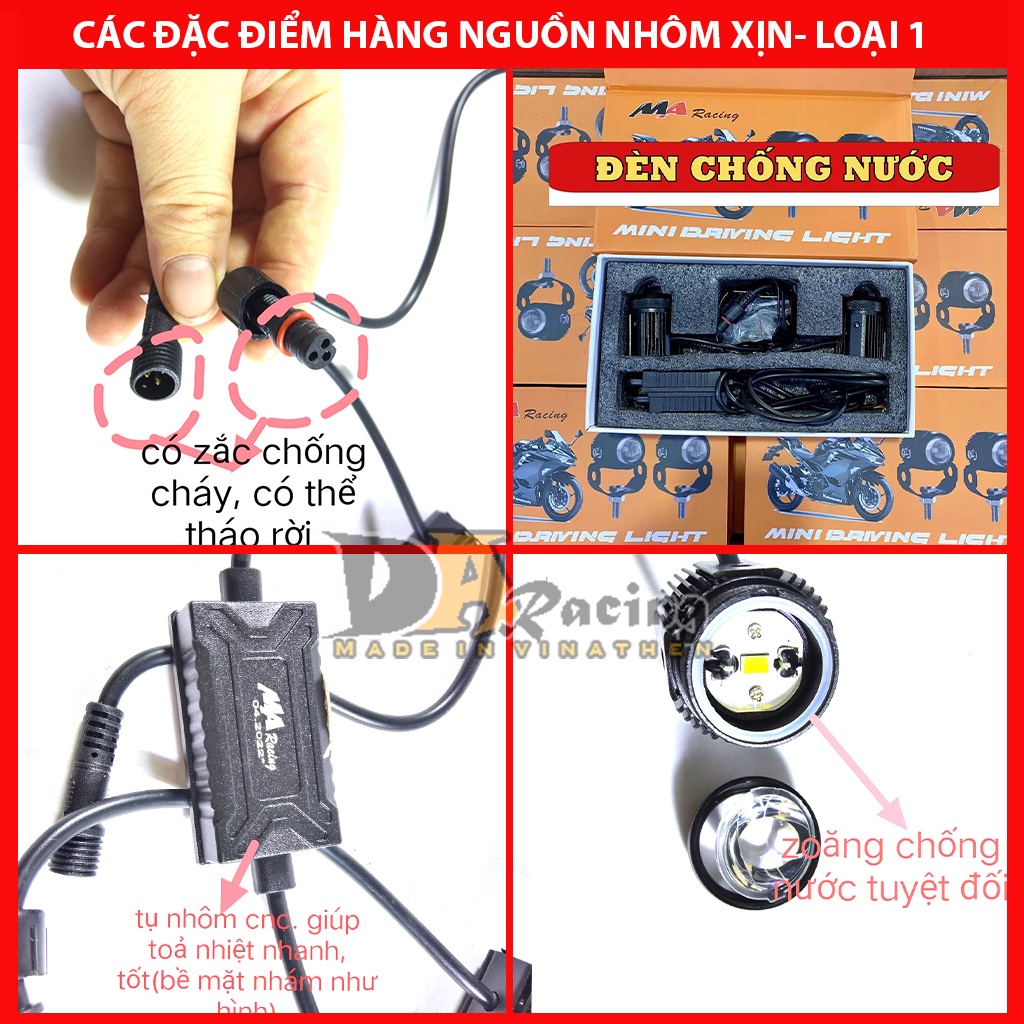 ĐÈN TRỢ SÁNG MINI 2 MẦU COST VÀNG PHA TRẮNG  Đèn chống nước