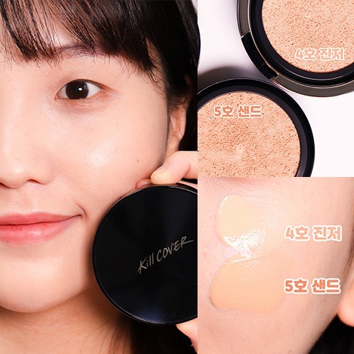 [CHUẨN AUTH] Phấn nước che khuyết điểm CLIO Kill Cover Founwear Cushion All New Set SPF50+ PA+++ (kèm lõi) 15g*2