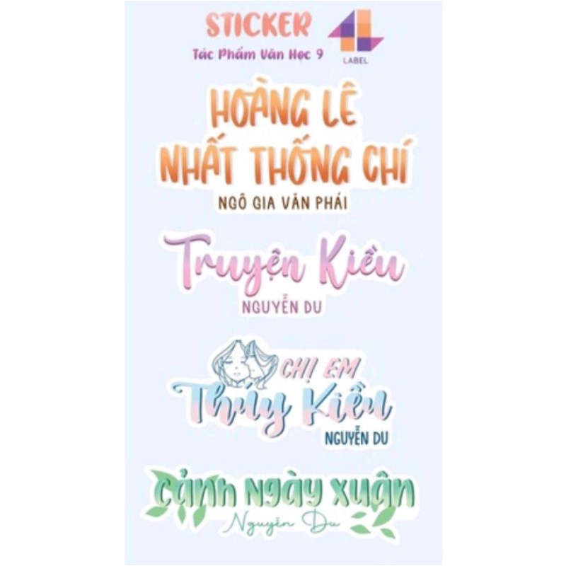 Sticker tác phẩm văn học lớp 9(cả năm)