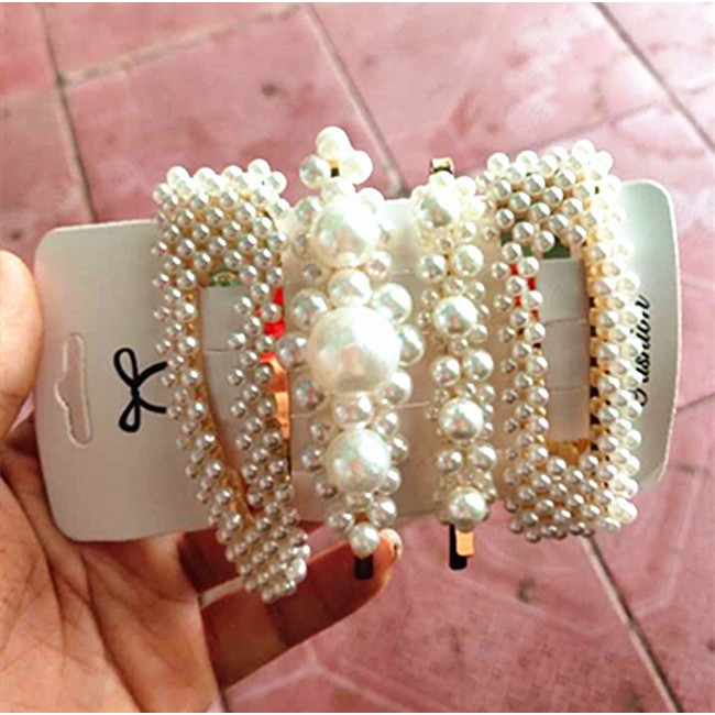 Sét kẹp tóc ngoc trai sang chảnh 4 món