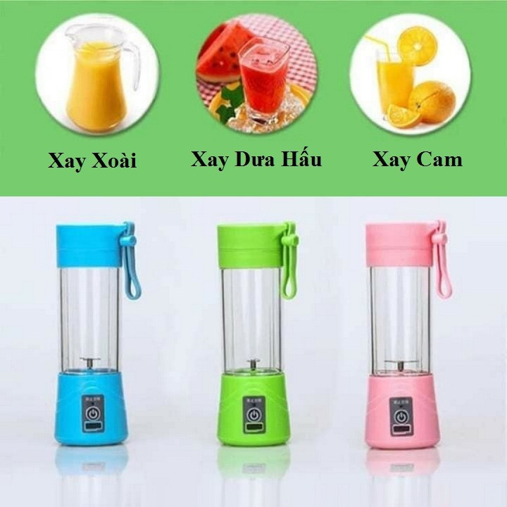 Máy xay sinh tố tích điện cầm tay - Máy xay sinh tố mini 2in1