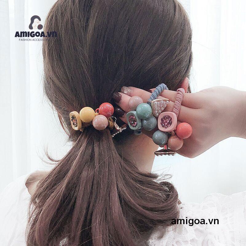 ✨✨Dây Buộc Tóc / Cột Tóc Hình Bông Hoa Đính Hạt