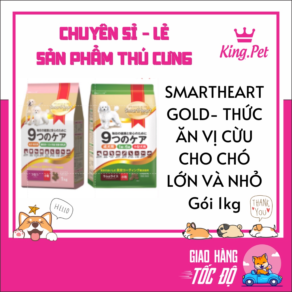 SMARTHEART GOLD- THỨC ĂN VỊ CỪU CHO CHÓ LỚN VÀ NHỎ gói1kg