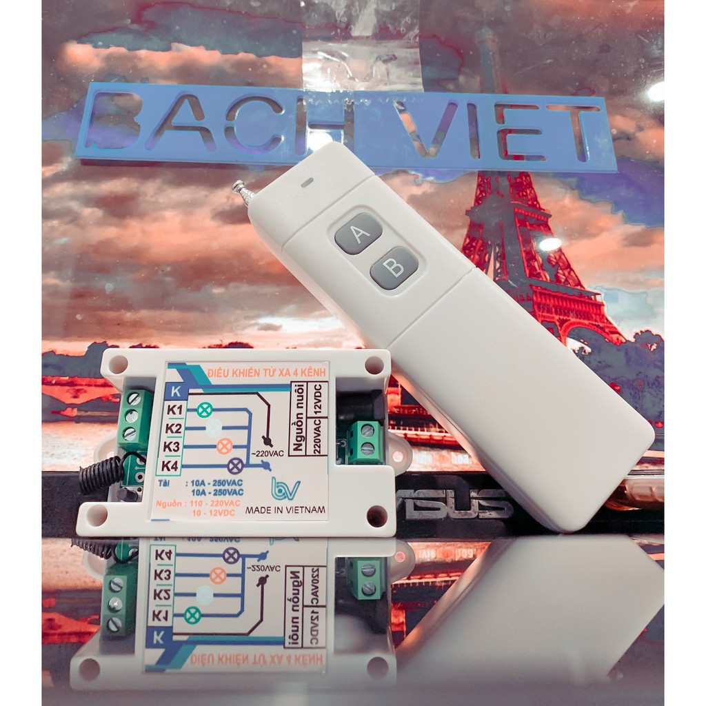 Module RF 4 kênh 12V-220V 3Km- Thiết bị nhà thông minh- điều khiển từ xa