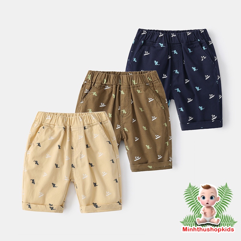 Quần Kaki bé trai WELLKIDS quần short cho bé họa tiết thể thao hàng xuất Âu Mỹ QATE 529