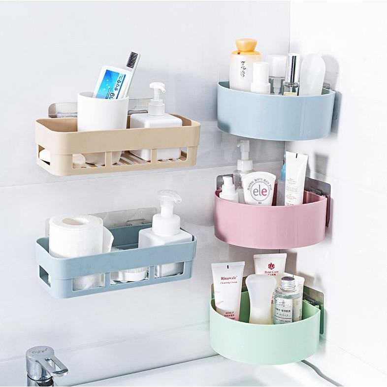 Kệ Nhựa Gắn Góc Tường Nhà Tắm / Nhà Bếp Đựng Đồ Dùng Tiện Dụng | BigBuy360 - bigbuy360.vn