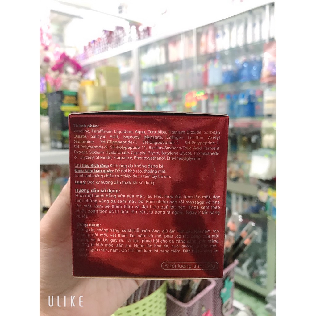 kem son nhau thai cừu collagen hết nám trắng da cao cấp vip hủ  30g [chuẩn hàng cty 100%]