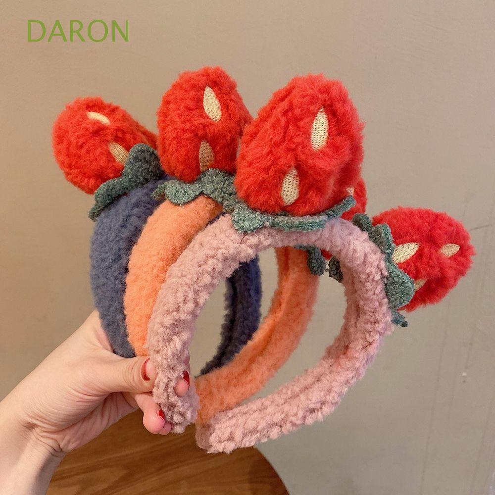 Băng đô vải cotton mềm mại thiết kế quả dâu tây nhiều màu sắc phong cách Hàn Quốc cho nữ