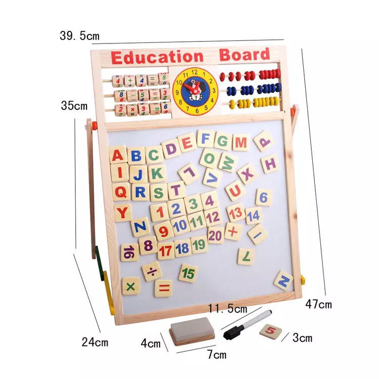 Bảng Từ Tính Education Board Kèm Vỉ Chữ Cái,Số Đếm Nam Tặng Thêm Bộ 42 Thẻ Học Flash Card Cho Bé Học Viết Chữ Và Toán