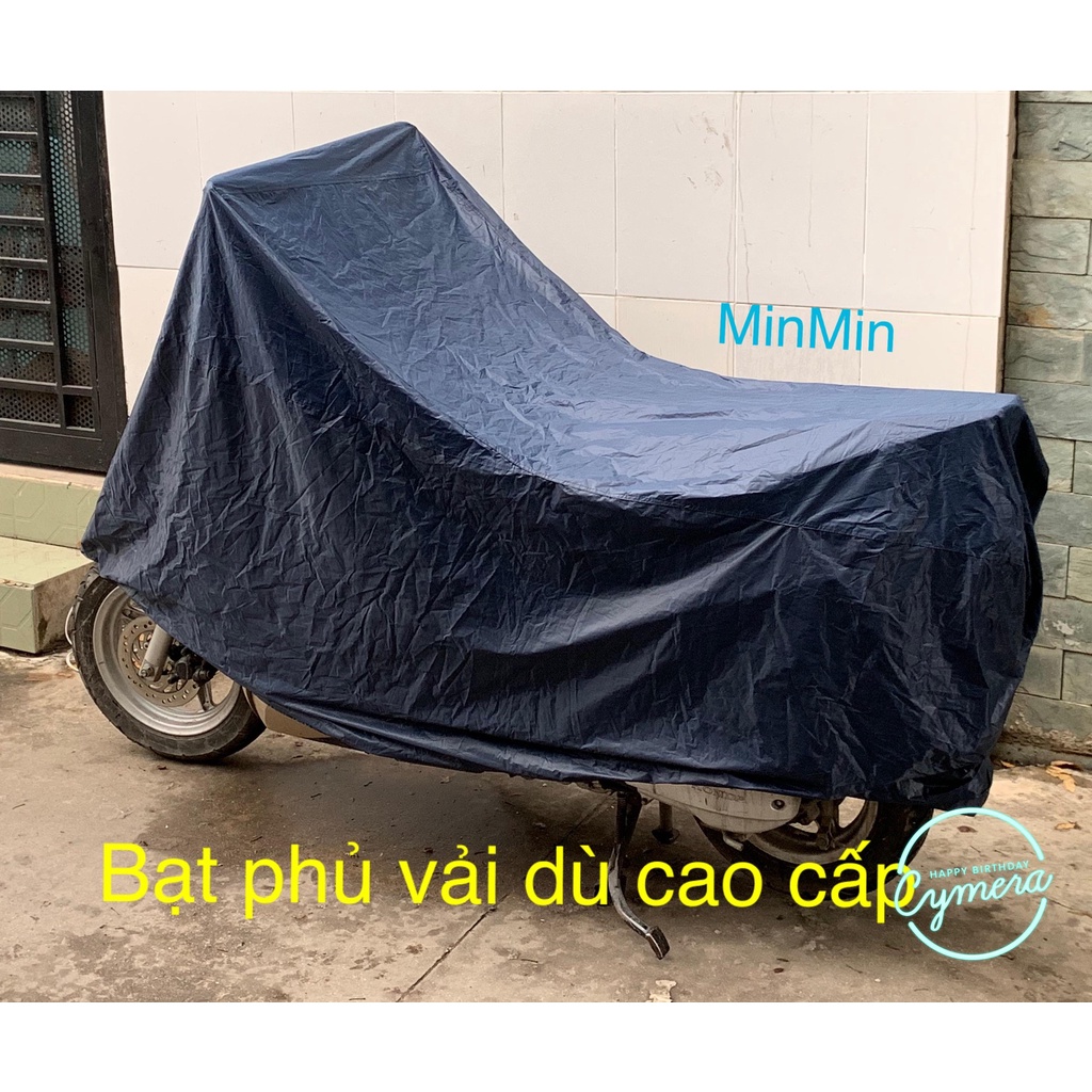 Bạt Phủ Xe Máy Vải Dù Cao Cấp - Áo Trùm Xe Máy Có Chun 2 Đầu Che Nắng, Mưa Giữ Xe Luôn Như Mới