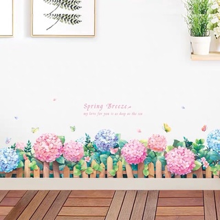 Decal dán chân tường cẩm tú cầu