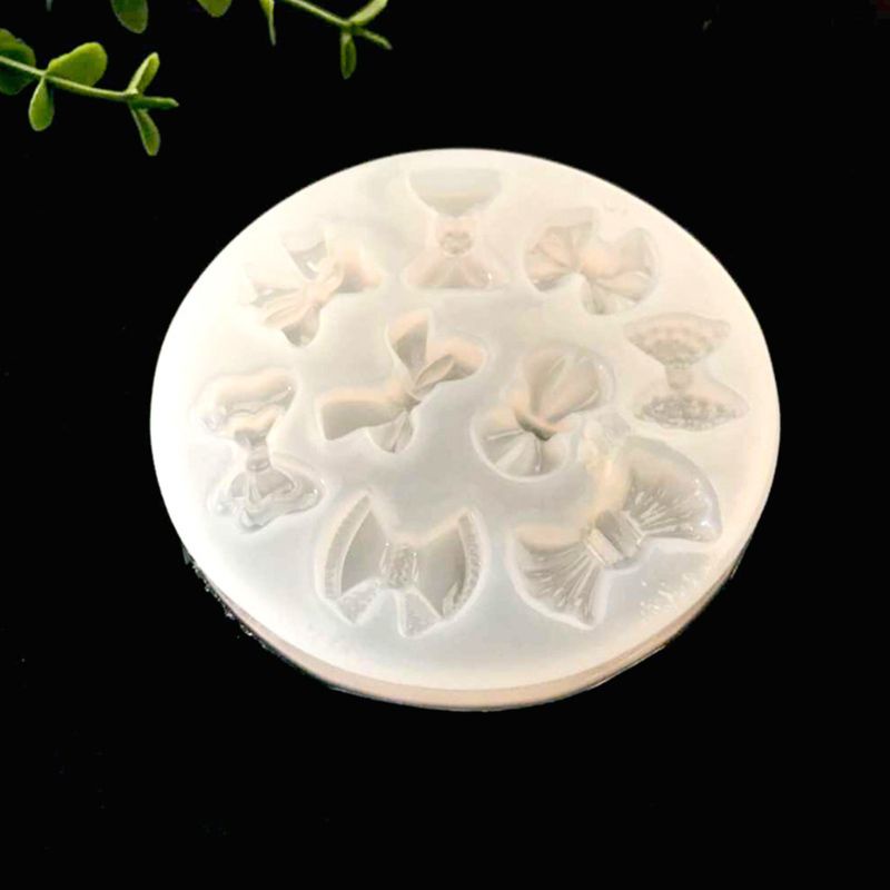 Khuôn silicone làm mặt dây chuyền hình nơ 3D DIY