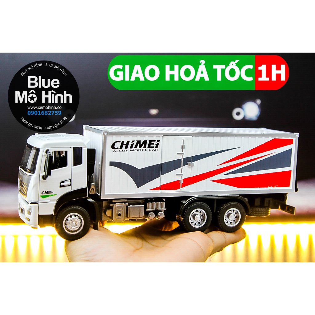 Xe mô hình xe tải container thùng kim loại 1:50