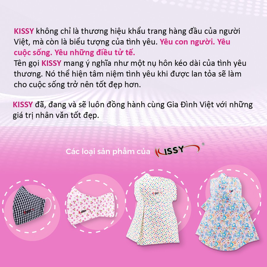 Khẩu trang Kissy cao cấp 100% chính hãng - Size L- Kẻ sọc hình tứ giác | BigBuy360 - bigbuy360.vn