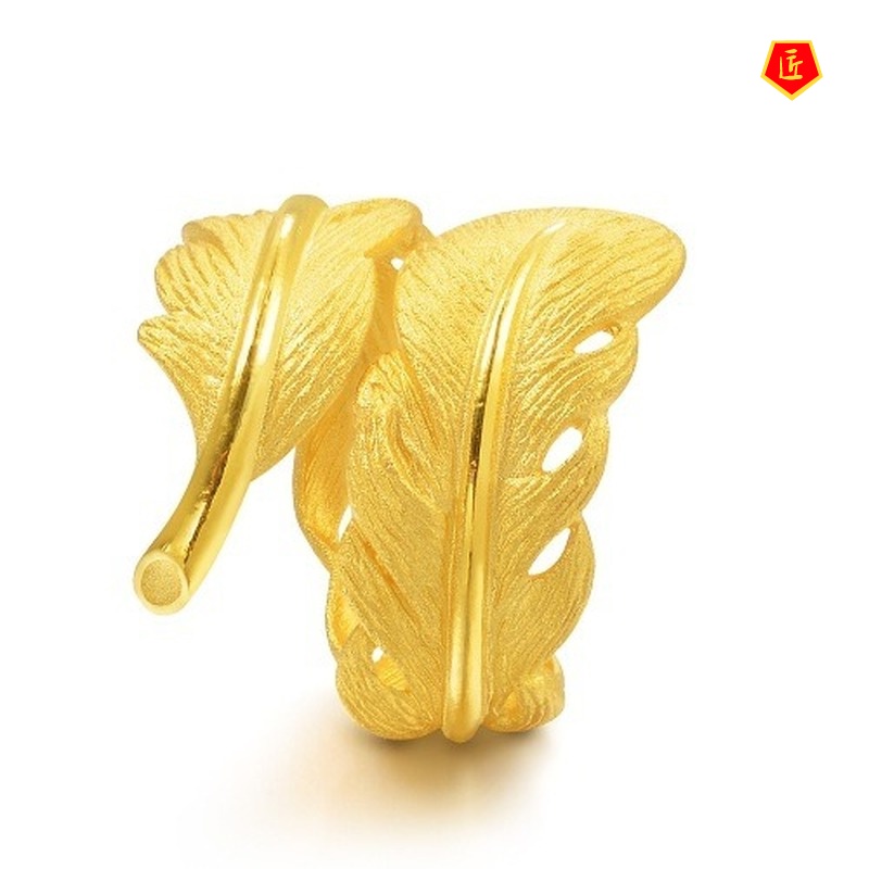 Nhẫn Hình Lông Vũ 3d Cá Tính Độc Đáo