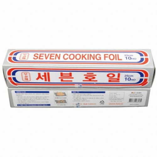 Giấy bạc màng nhôm nướng thực phẩm Seven Cooking Foil 25cm x 10 HO Hàn Quốc