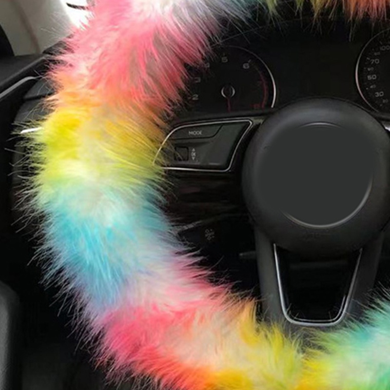 Vỏ Bọc Vô Lăng Giả Lông Nhung Trang Trí Nội Thất Xe Hơi