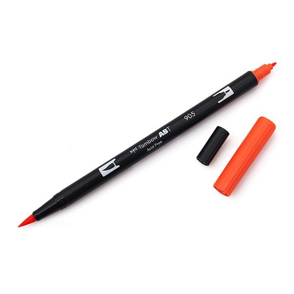 Bút lông cọ hai đầu Tombow ABT Dual Brush Pen - Brush/ Bullet - Red (905)