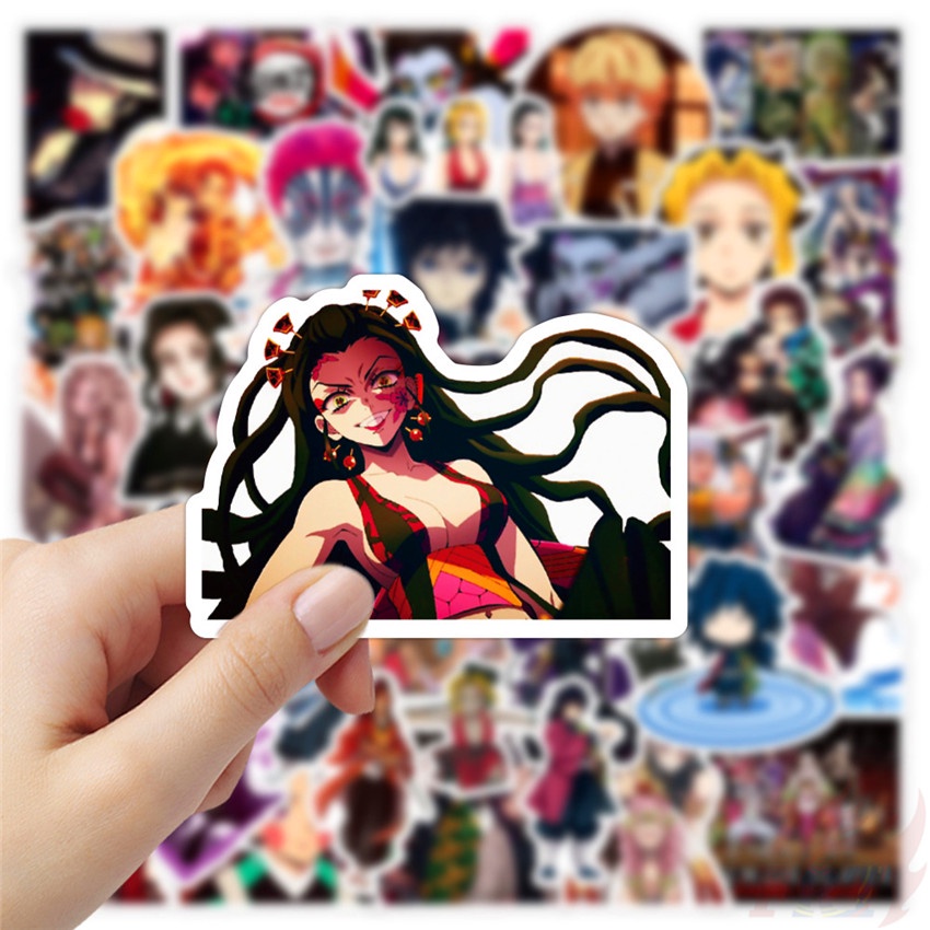 Bộ 50 Cái ☆ Thanh Gươm Demon Slayer. 02 Hình Dán Trang Trí In Hình Kimetsu no Yaiba: Yuukaku-hen ☆ Miếng Dán Chống Thấm Nước Họa Tiết Graffiti Thời Trang