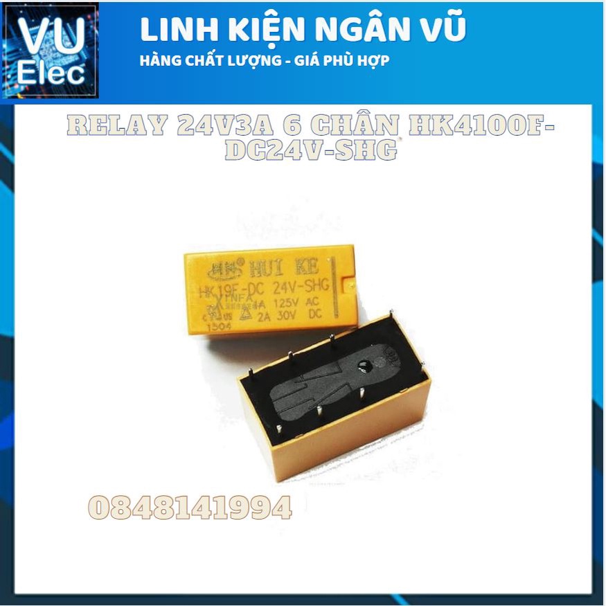 Relay 24V3A 6 Chân HK4100F-DC24V-SHG