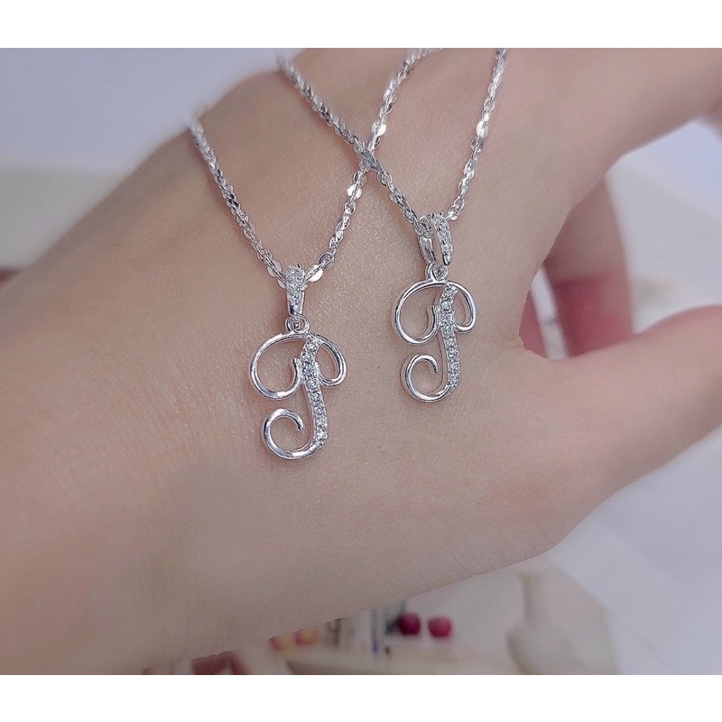 Mặt dây chuyền chữ cái bạc nguyên chất phong cách trẻ trung