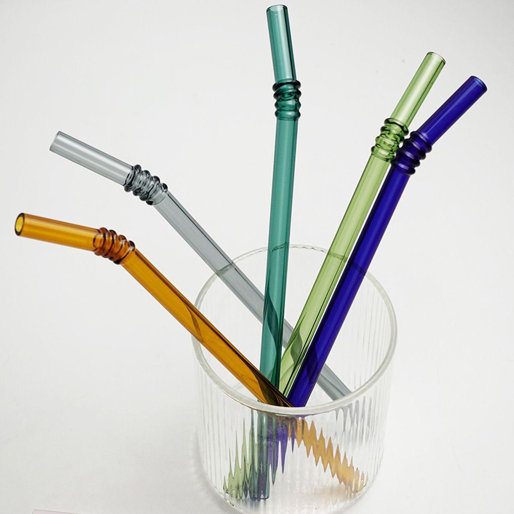 Epoch Ống Hút Thủy Tinh Chịu Nhiệt Nhiều Màu Sắc Trang Trí Bàn Ăn Tiệc Tùng