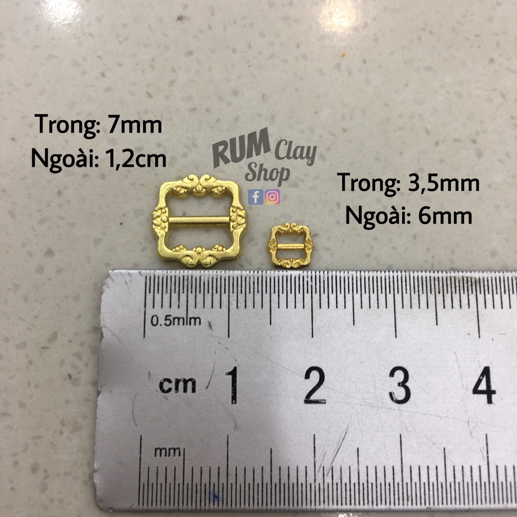 Khóa Thắt Lưng 3,5mm Hoa Văn Mini cho obitsu, bjd
