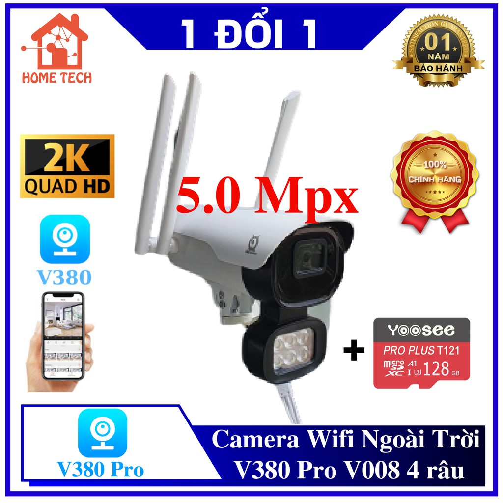 Camera Wifi V380 Pro V008 5.0 Mpx 2K Chính Hãng - Xem đêm có màu, Cảnh báo chuyển động | BigBuy360 - bigbuy360.vn