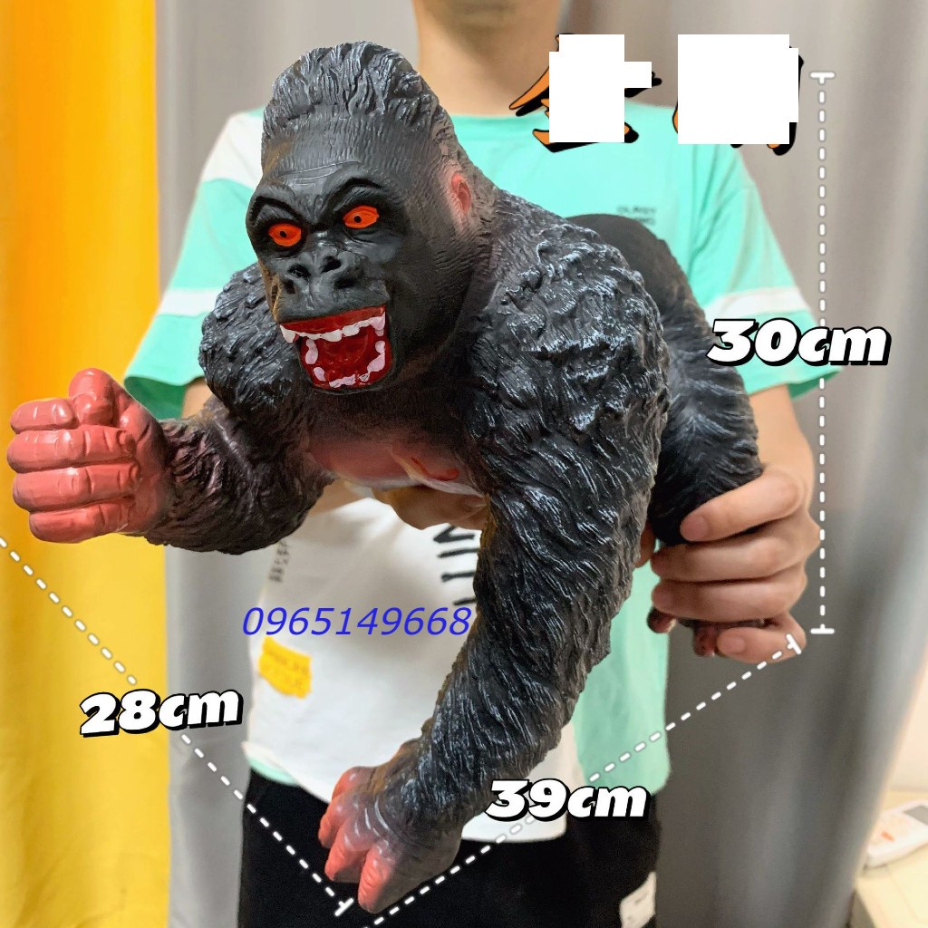 (Hàng Sẵn) Mô Hình Đồ Chơi King Kong  Và Gozilla bằng cao su mềm có tiếng kêu khủng long