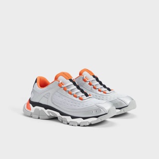 [SẴN] GIẦY THỂ THAO NAM MÀU BẠC KIM LOẠI CHI TIẾT MÀU CAM BERSHKA MEN’S METALLIC HIKING TRAINERS